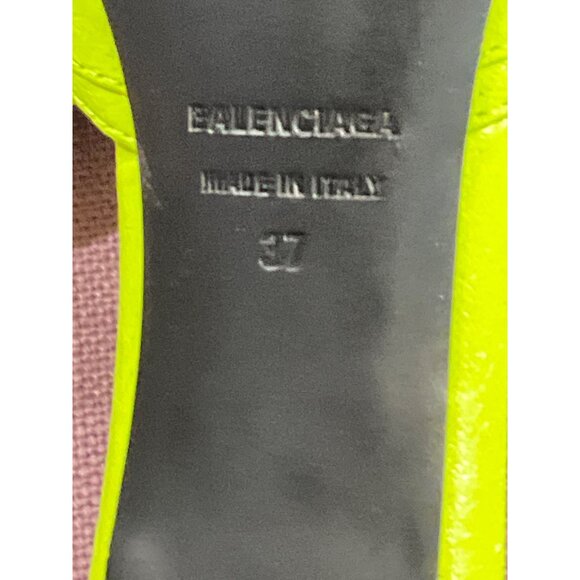 BALENCIAGA Cagole Mules in Fluo Yellow & Palladium 37 with box Womens Heels - Picture 11 of 16